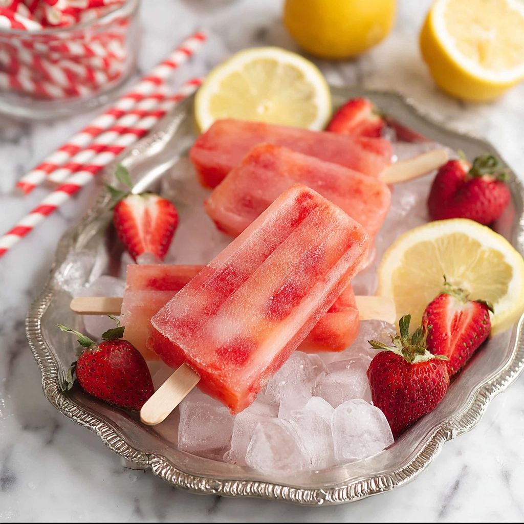 Strawberry Lemonade Popsicles