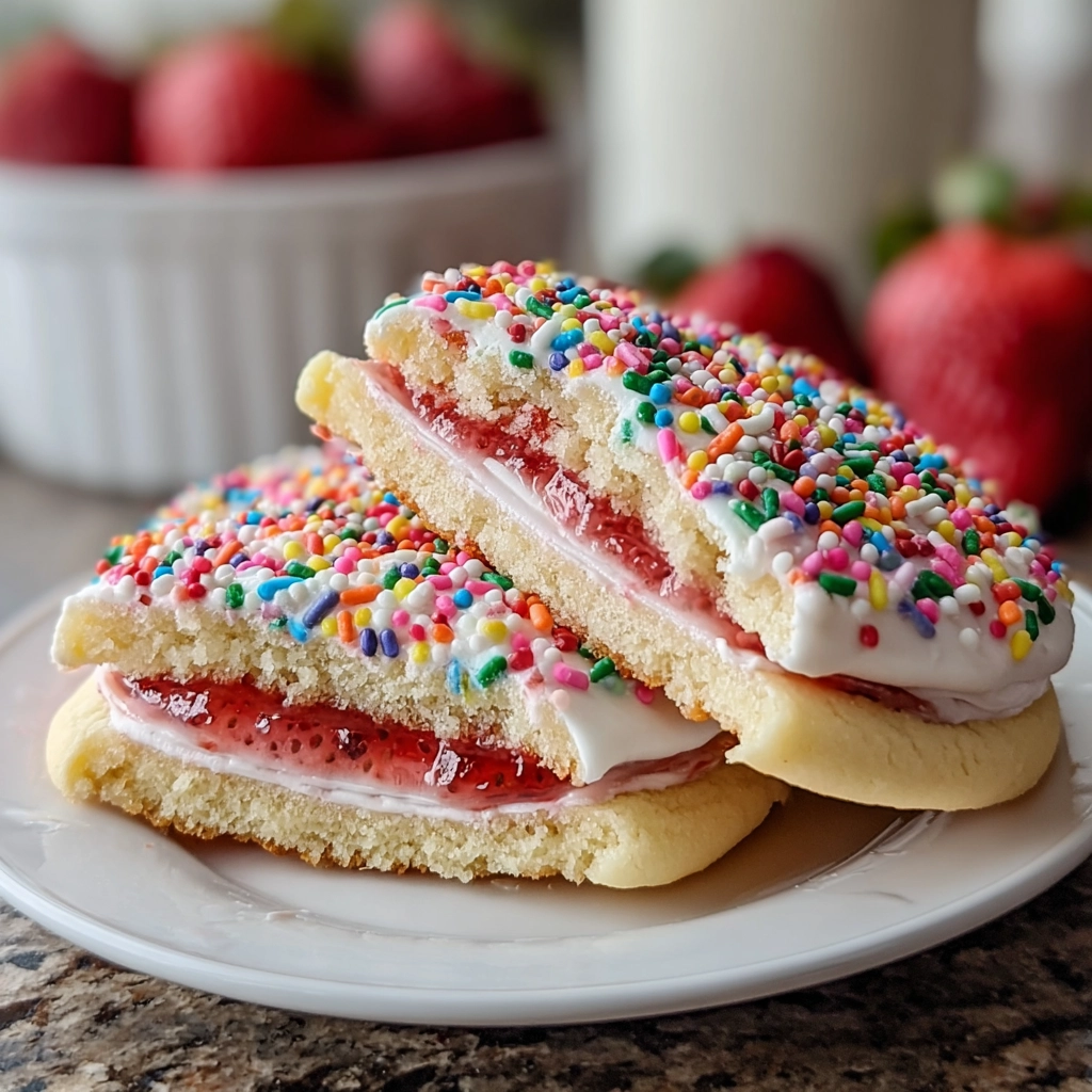 Strawberry Pop Tart Cookies