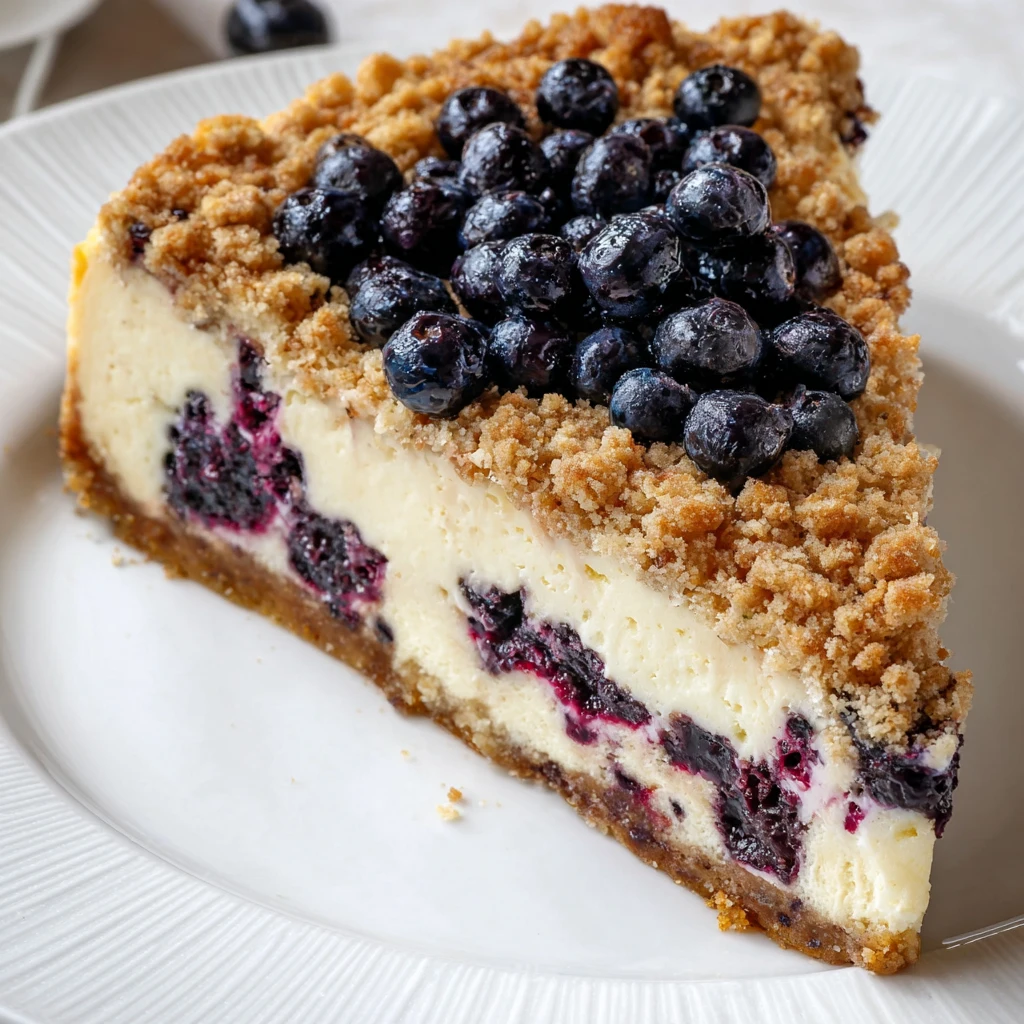 Blueberry Cheesecake with Crumble Topping 4 Blueberry Cheesecake