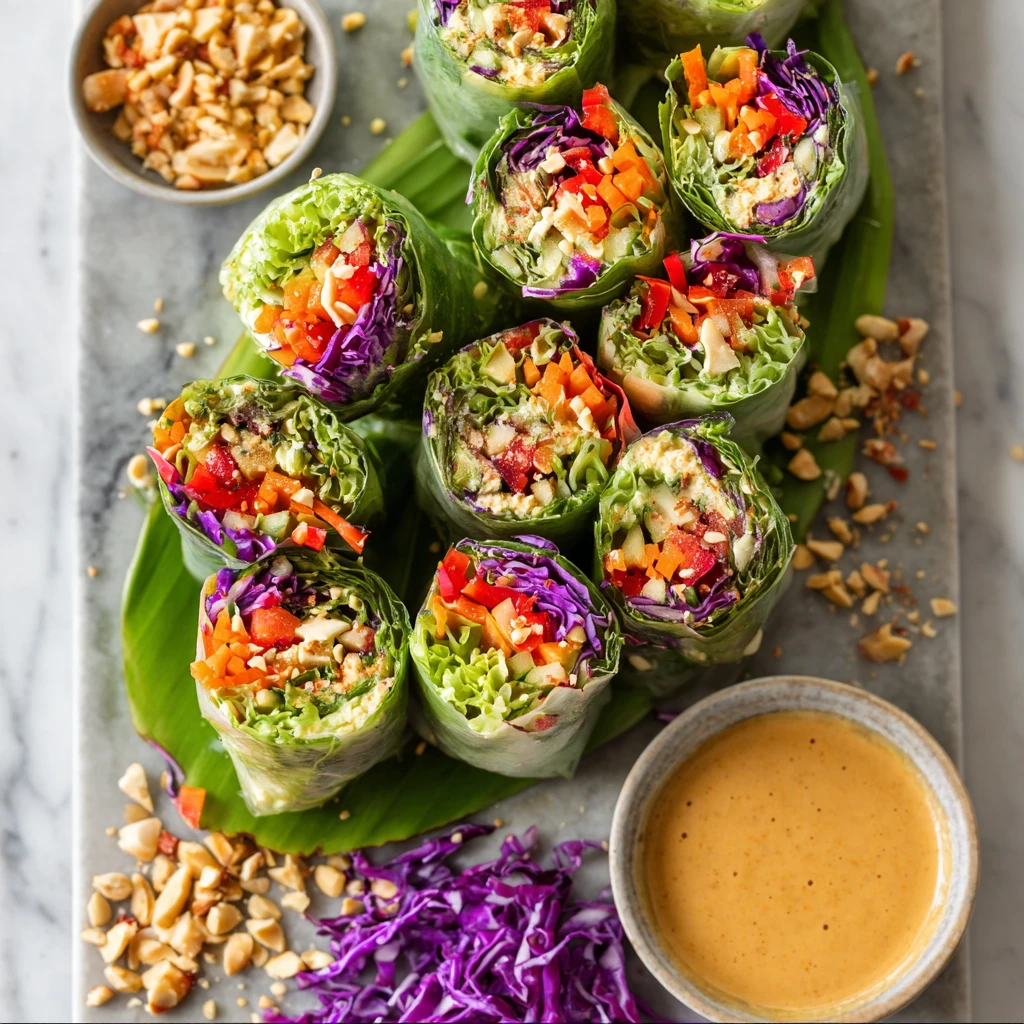 Vegetable Spring Rolls With Creamy Peanut Sauce 4 Vegetable Spring Rolls