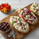 Greek chicken flatbread