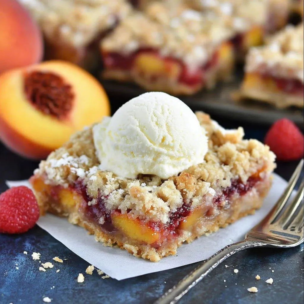 Peach Raspberry Crumb Bars