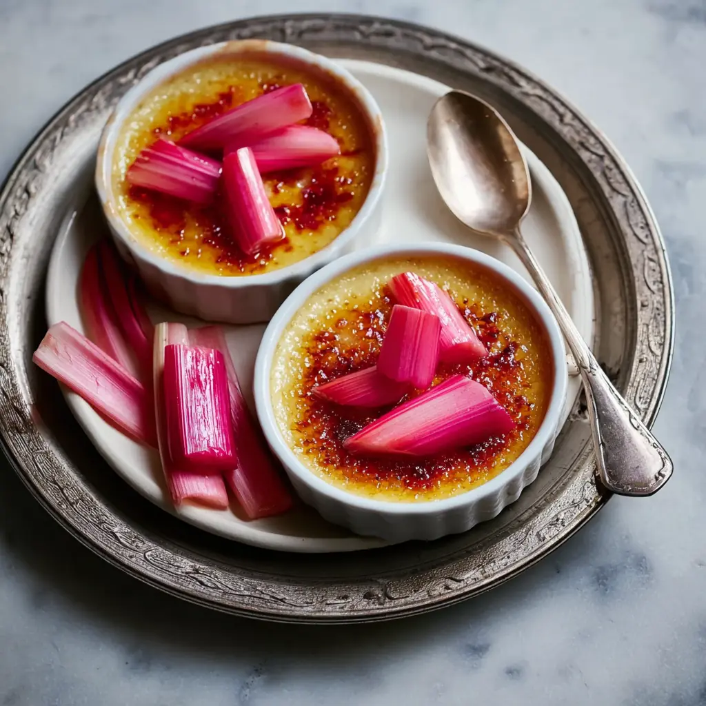Rhubarb Crème Brûlée with a Beautiful Rosy Twist 4 Rhubarb Crème Brûlée