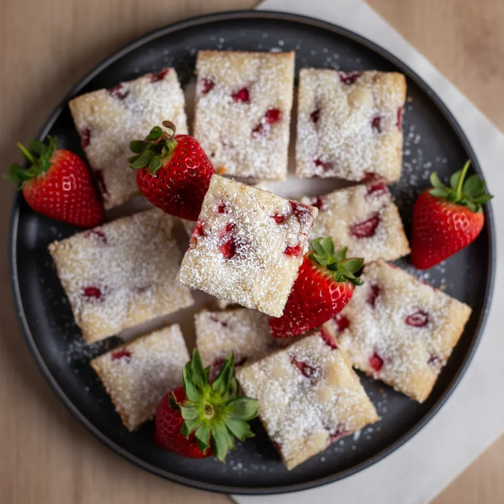 Strawberry Blondies – Easy Chewy One Bowl Bars 4 Strawberry Blondies