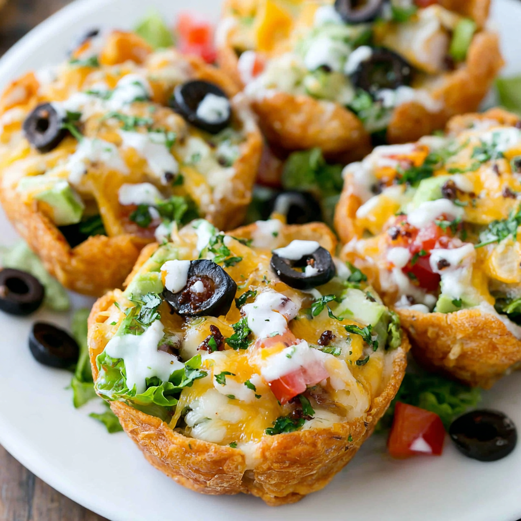 Taco Salad Cups – Easy Party Appetizer Everyone Loves 4 Taco Salad Cups