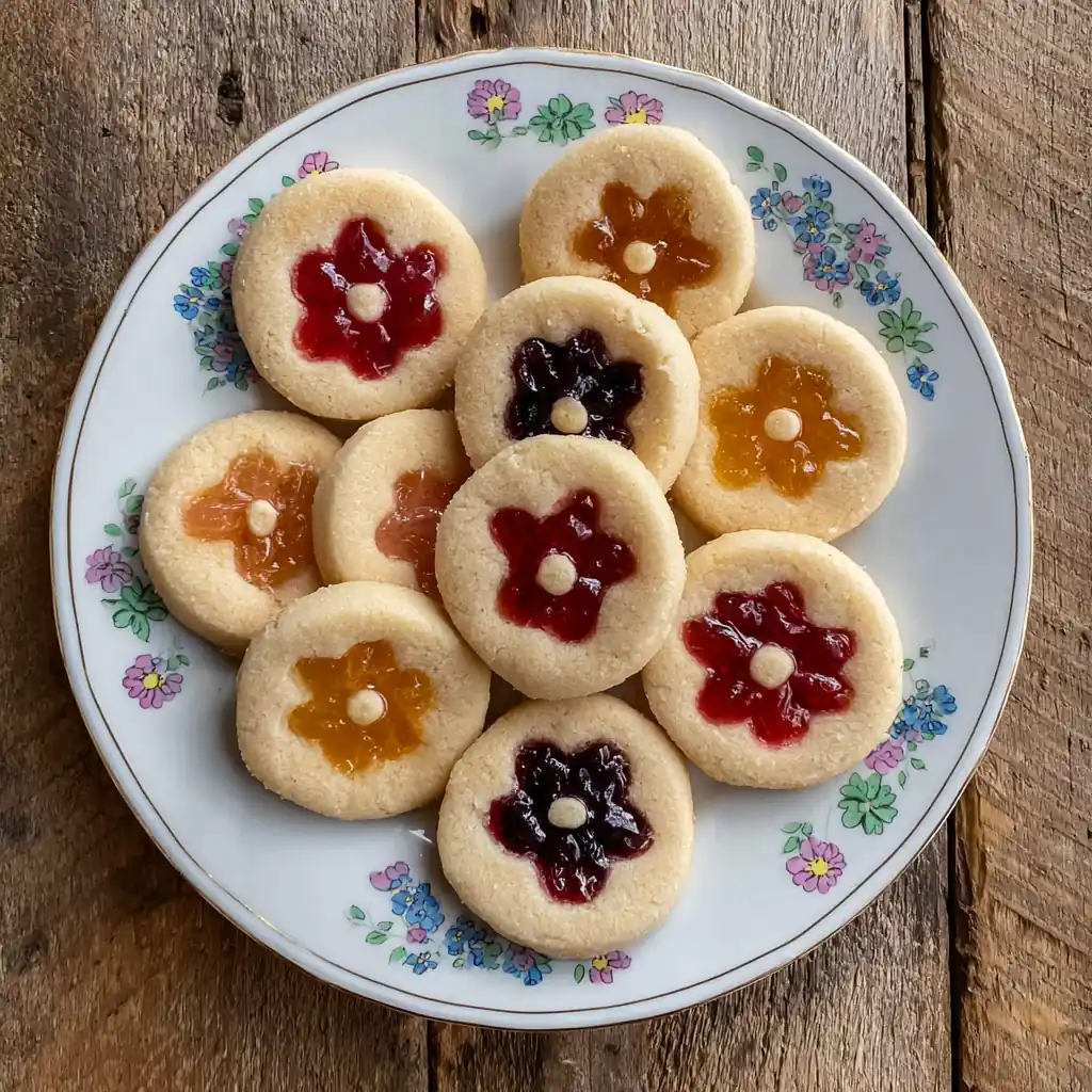 Flower Jam Thumbprint Cookies