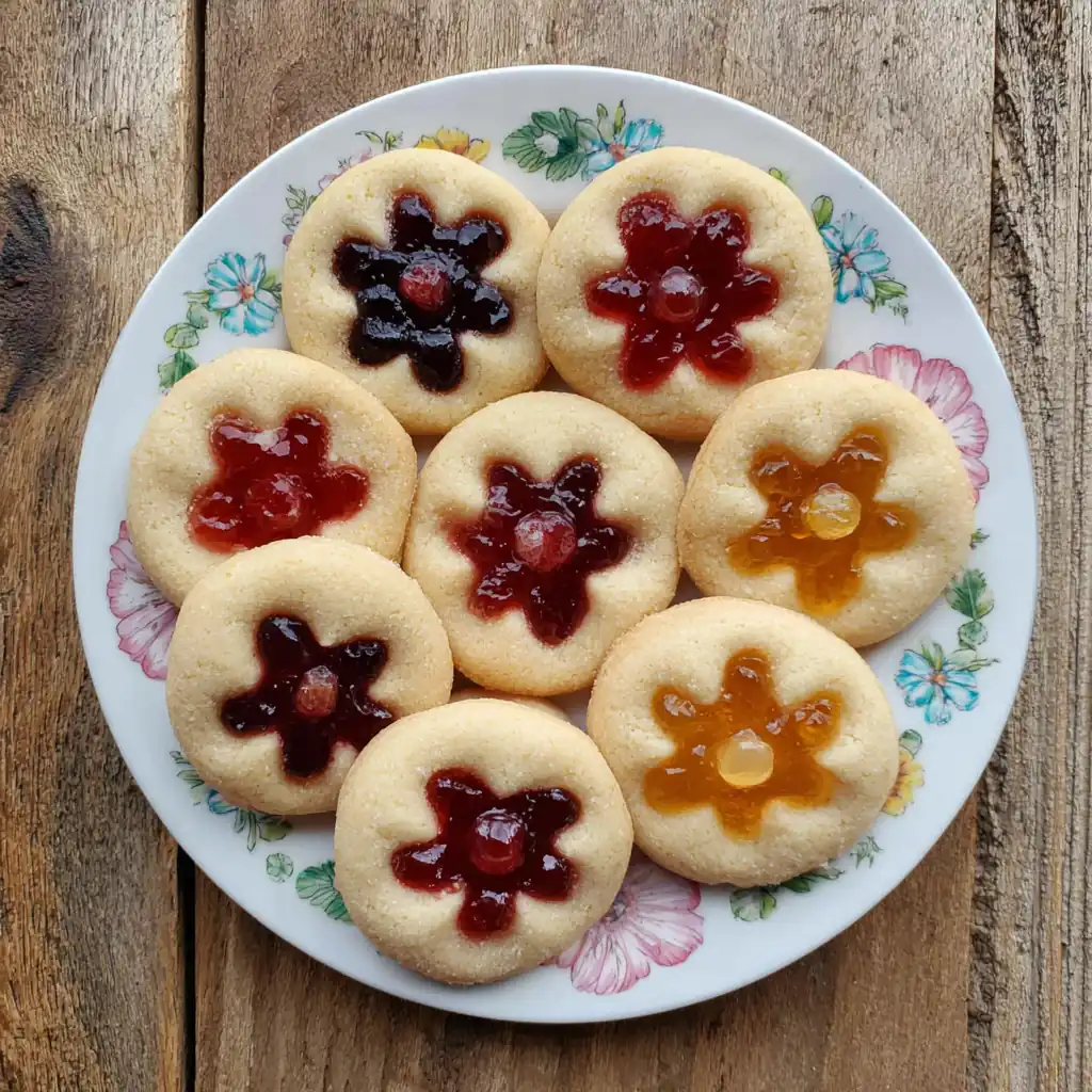 Flower Jam Thumbprint Cookies