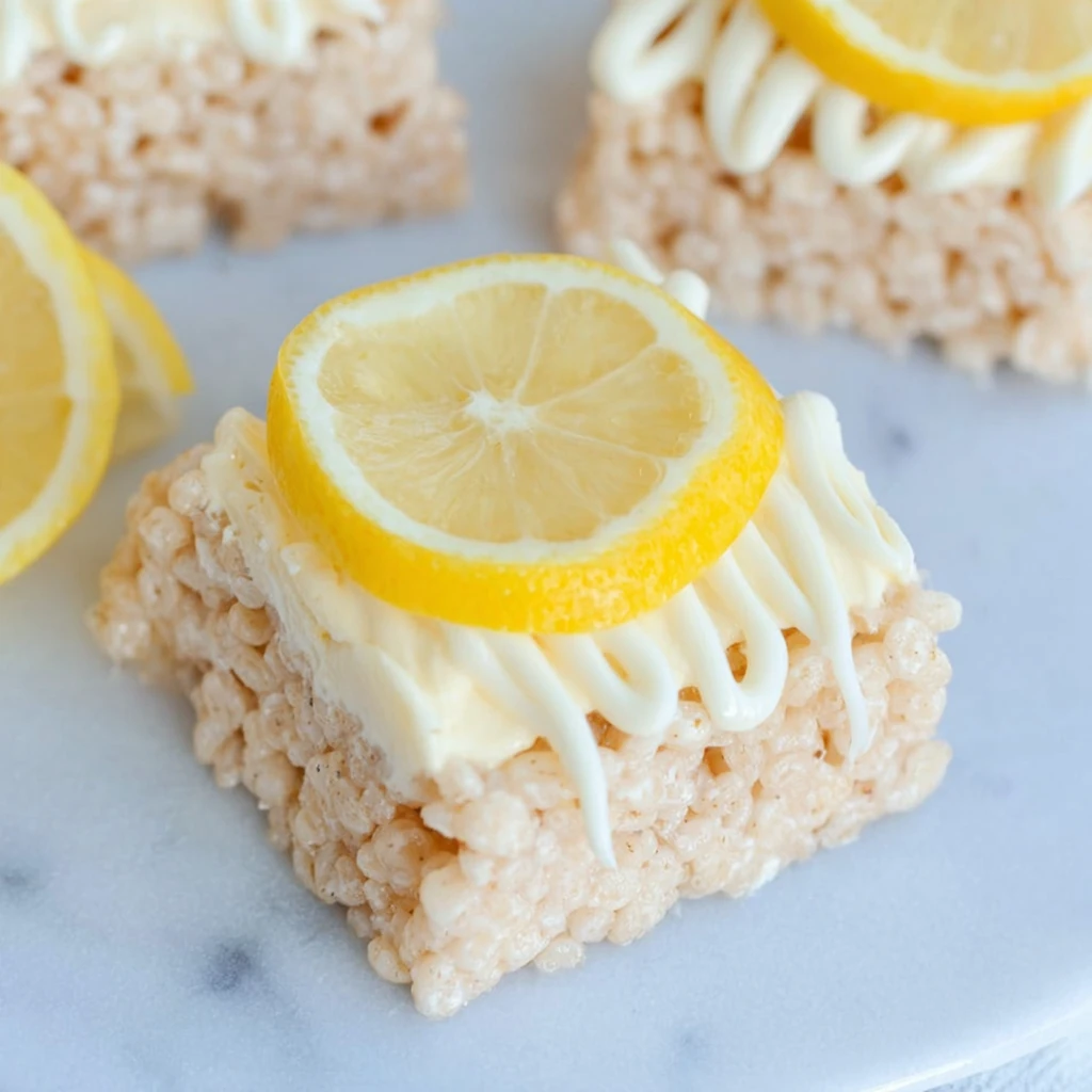 Lemon Cheesecake Rice Krispie Treats