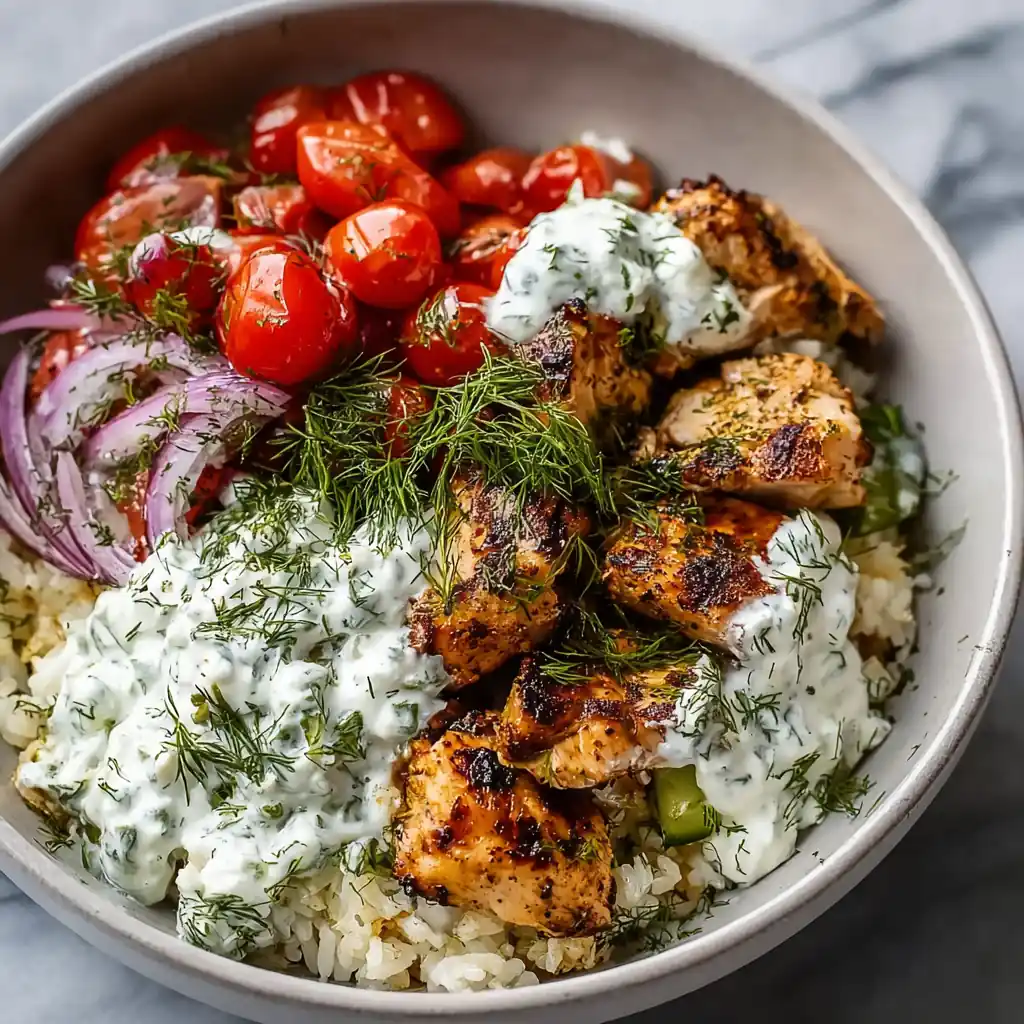 Lemon Dill Chicken Bowl – Amazing Healthy Mediterranean Recipe 4 Lemon Dill Chicken Bowl