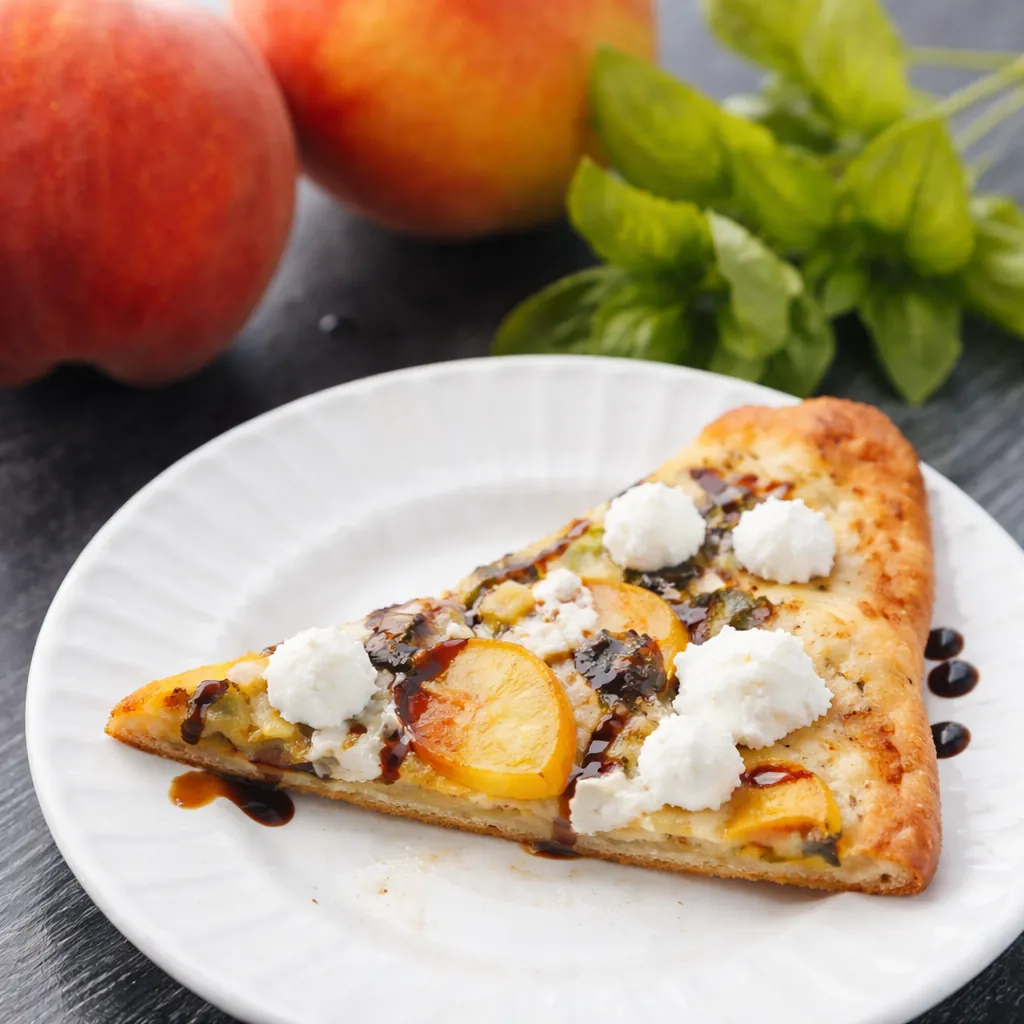 Naan Bread Pizza with Peach & Basil – Quick & Easy Summer Favorite 4 Naan Bread Pizza