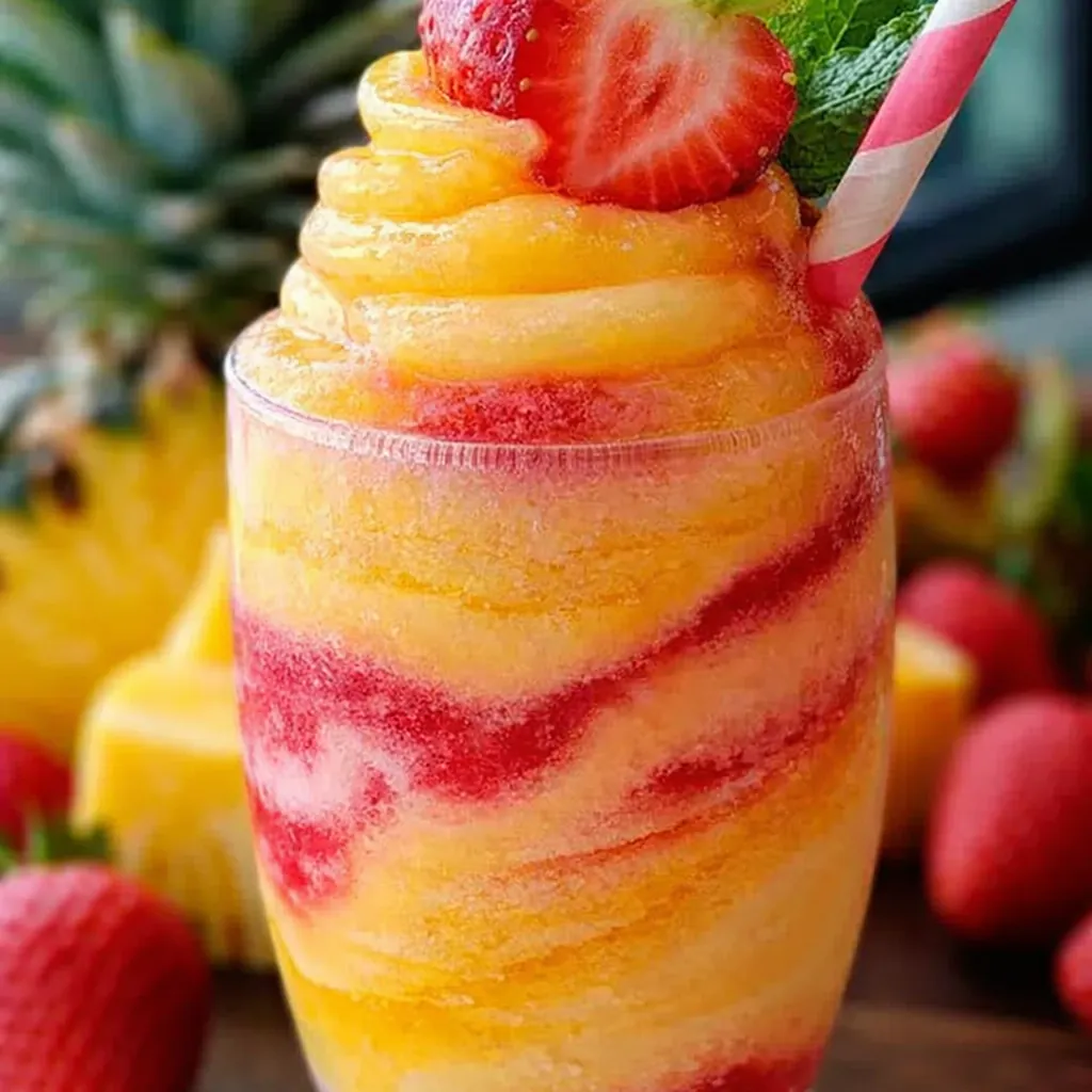 Pineapple Strawberry Slushies