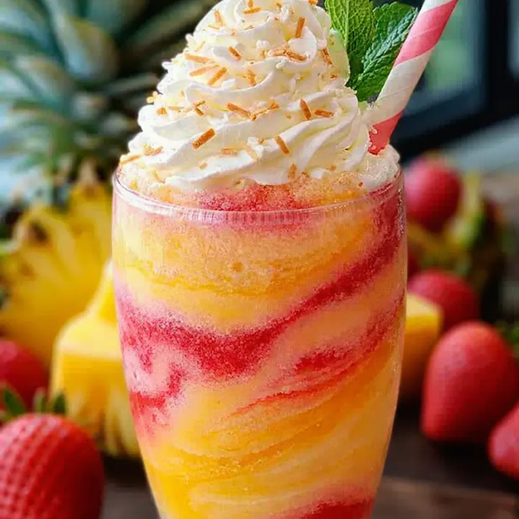 Pineapple Strawberry Slushies