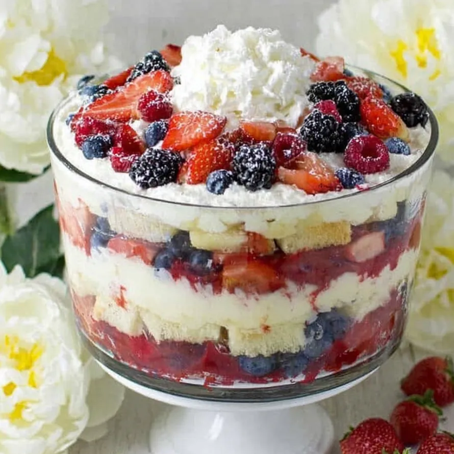 Mixed berry trifle