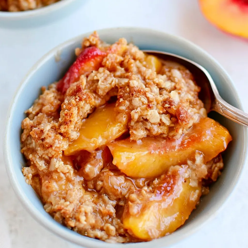 Peach Crisp Recipe with Buttery Oat Topping 4 Peach Crisp
