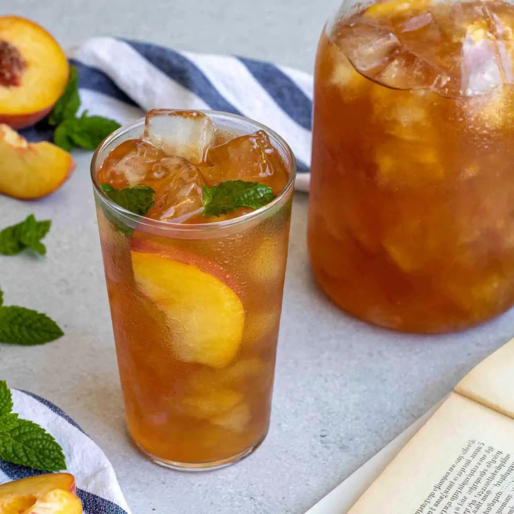 Peach Iced Tea: Easy 3-Ingredient Summer Drink 4 Peach Iced Tea