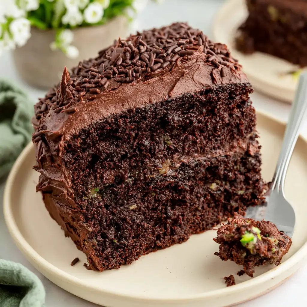 Chocolate Zucchini Cake with Fudgy Frosting 4 Chocolate Zucchini Cake