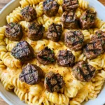 Creamy Garlic Butter Steak Bites with Pasta