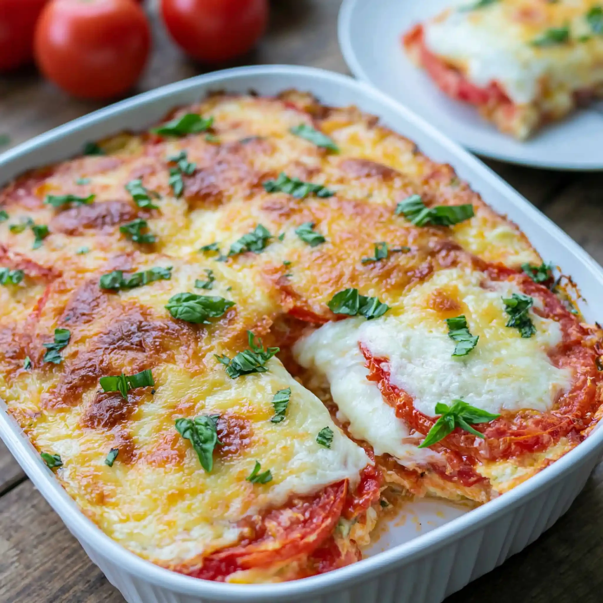 Crustless Tomato Pie