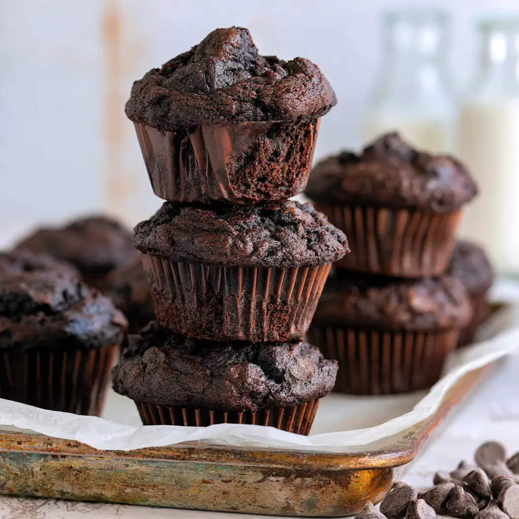 Vegan double chocolate muffins