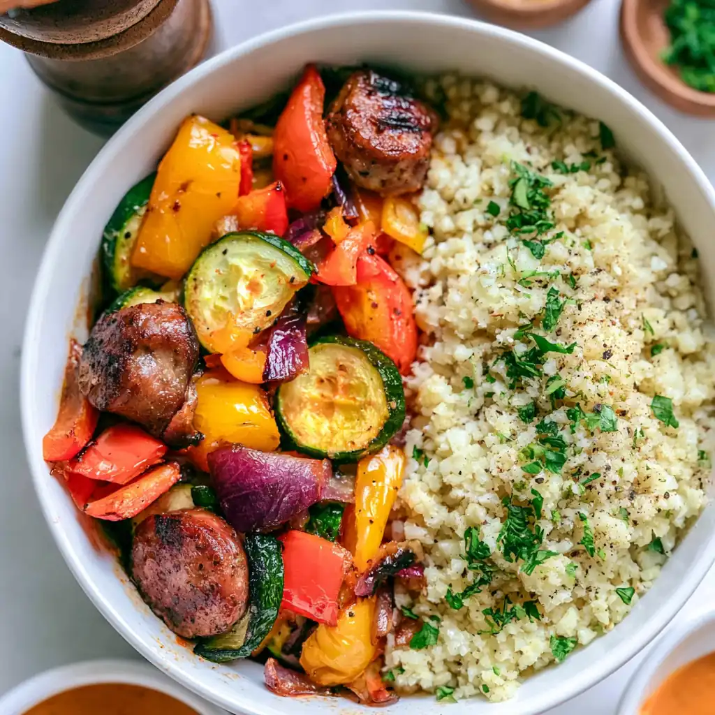 Air Fryer Chicken Sausage and Veggies
