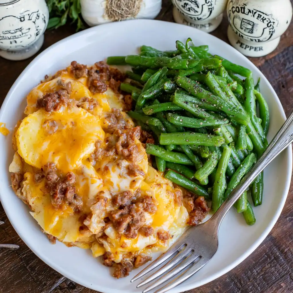 Cheesy Hamburger Potato Casserole