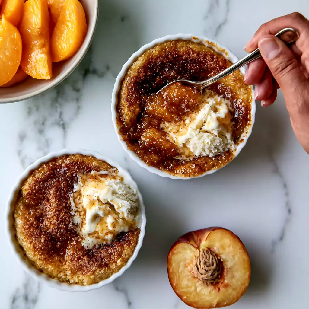 Individual Mini Peach Cobbler Recipe for a Cozy Dessert 4 Individual Mini Peach Cobbler