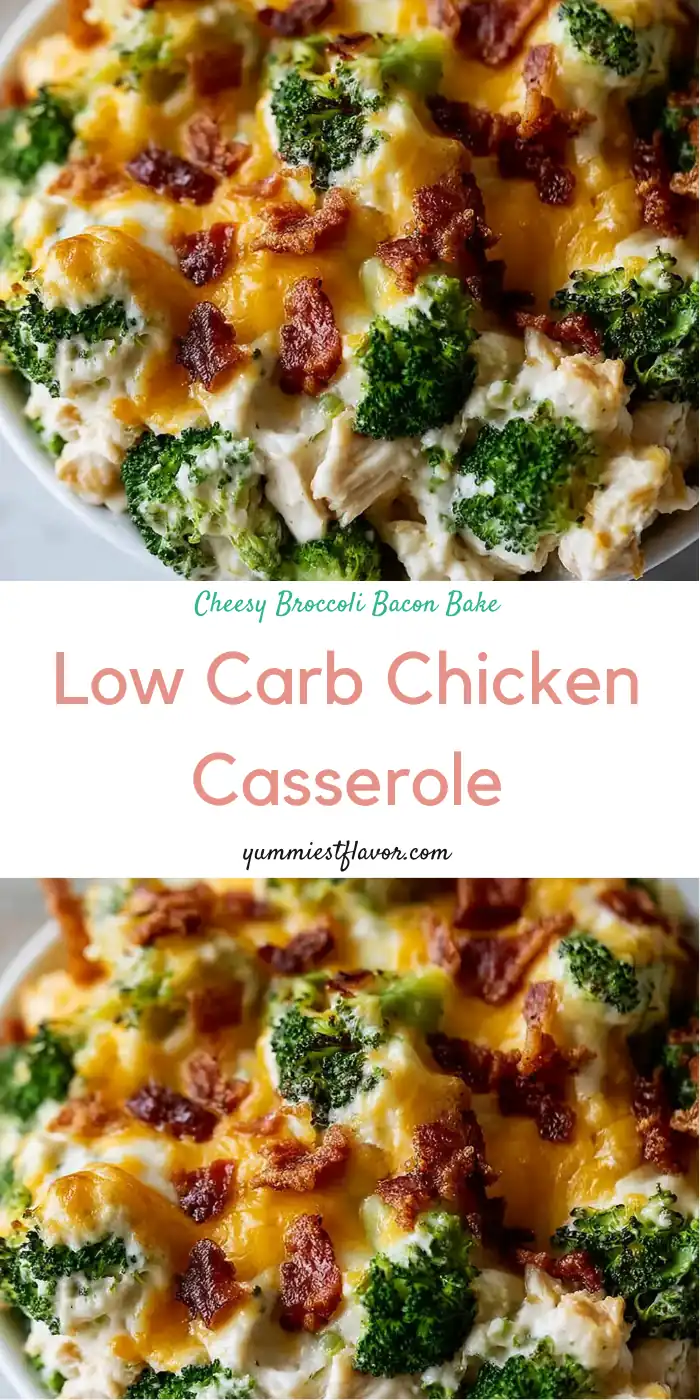 Low Carb Chicken Casserole with Broccoli and Bacon 6 Low Carb Chicken Casserole