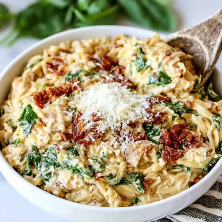 Slow Cooker Tuscan Chicken Orzo