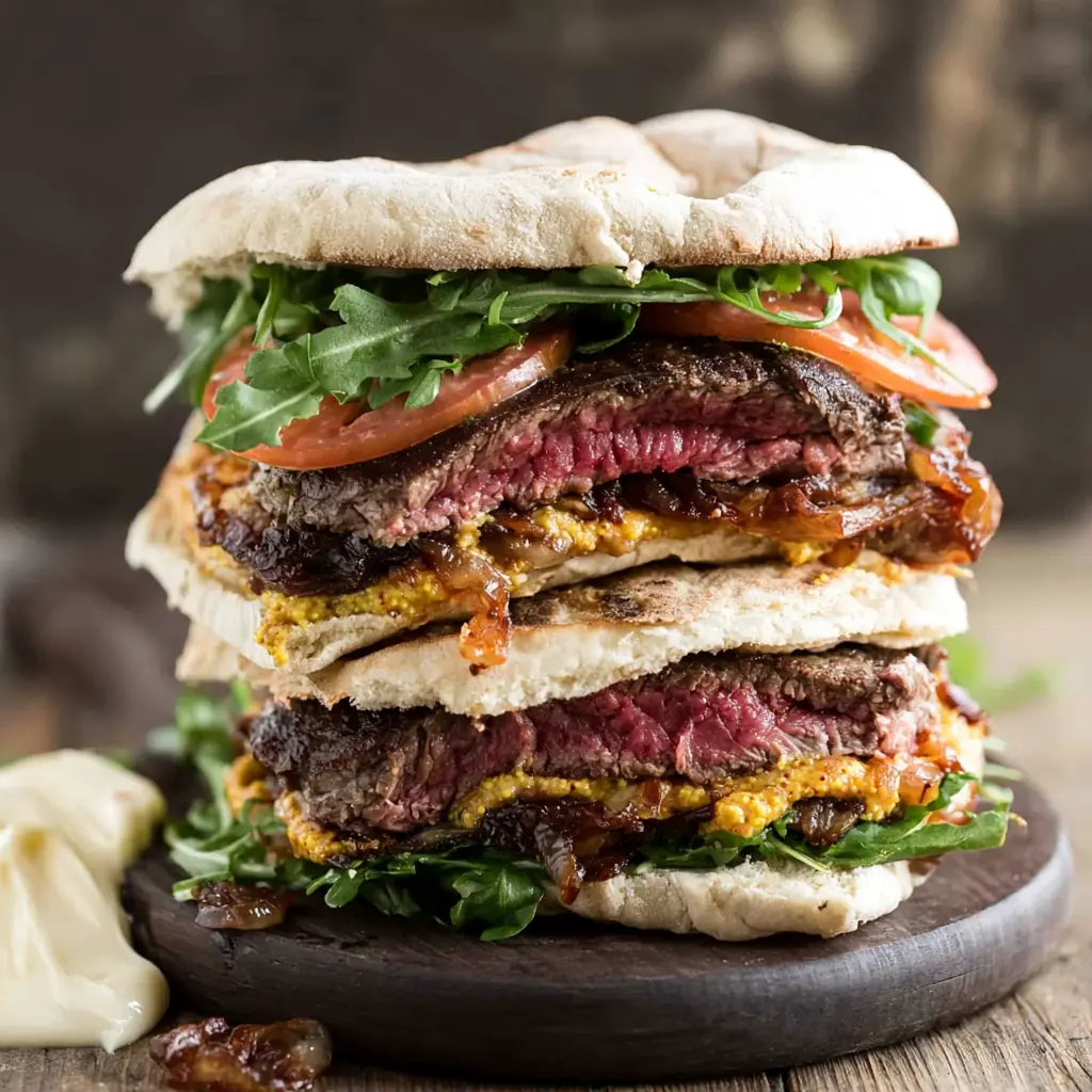 Steak Sandwich with Caramelized Onions and Havarti 5 Steak Sandwich