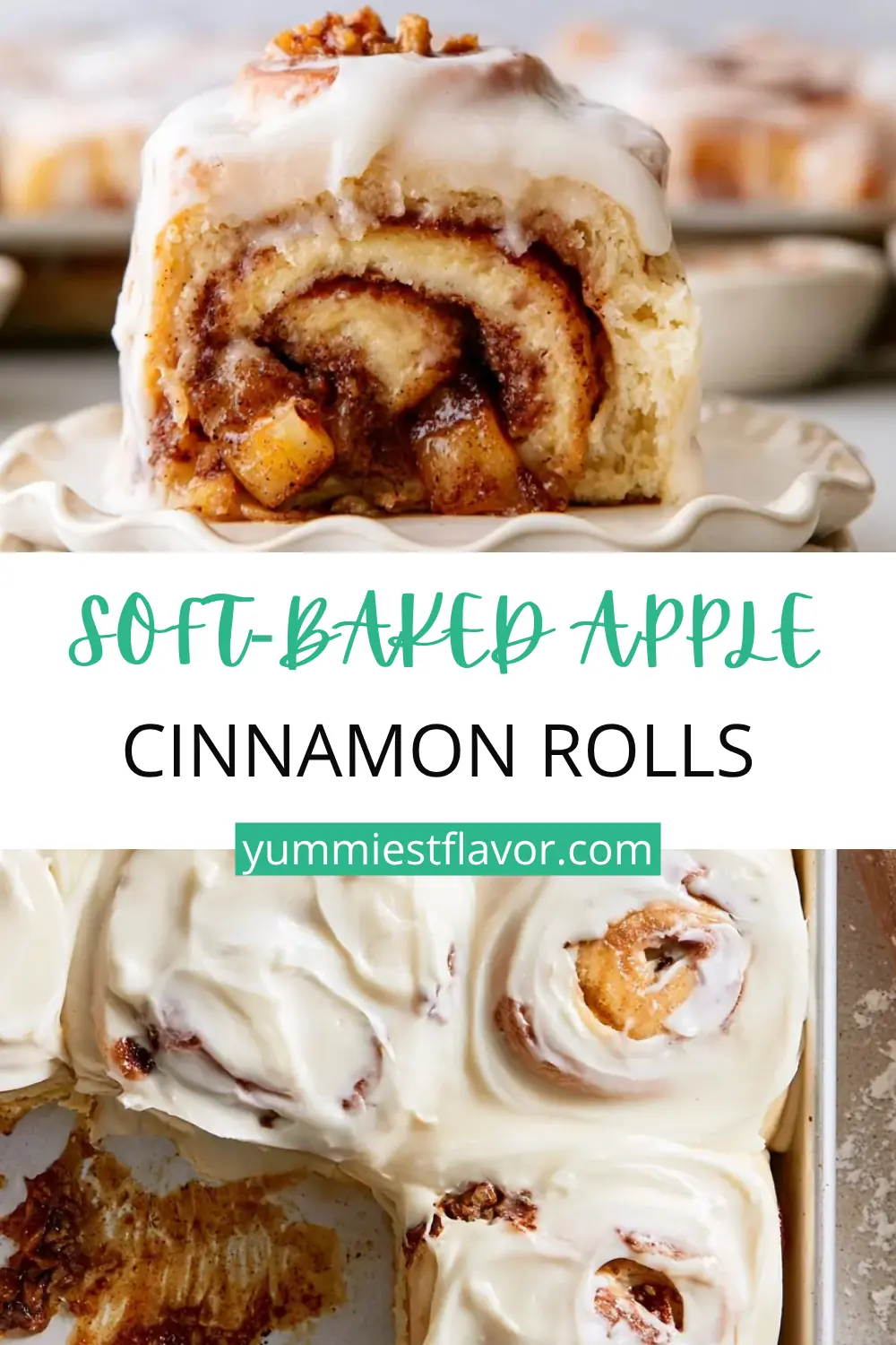 Apple Cinnamon Rolls With Pecans and Cream Cheese Frosting 6 Apple Cinnamon Rolls