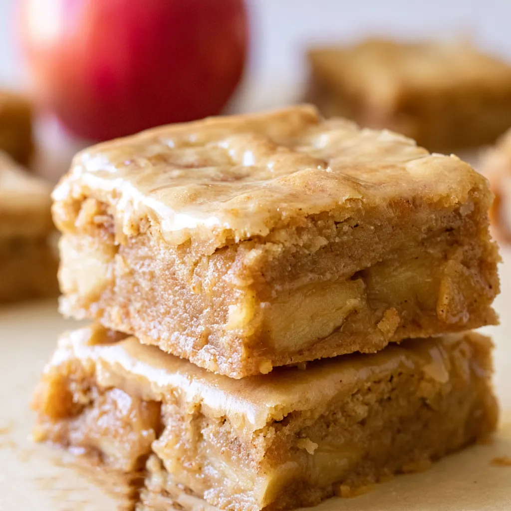 Maple Glazed Apple Blondies With a Soft, Chewy Center 5 Maple Glazed Apple Blondies